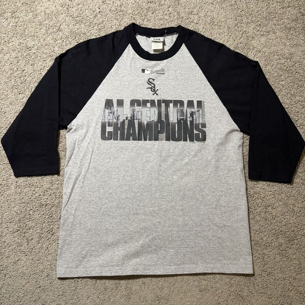 Vintage Lee Sport Chicago White Sox Grey AL Central Champs Raglan Shirt Men’s M